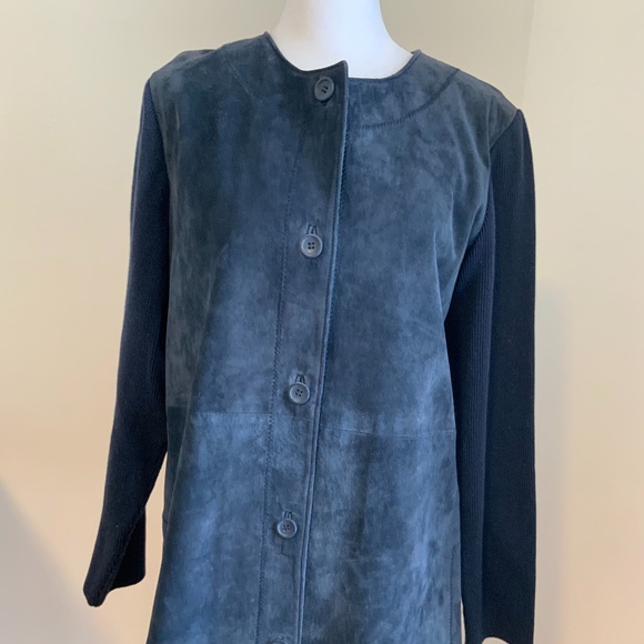 Linea by Louis dell olio blue leather jacket - Picture 1 of 5